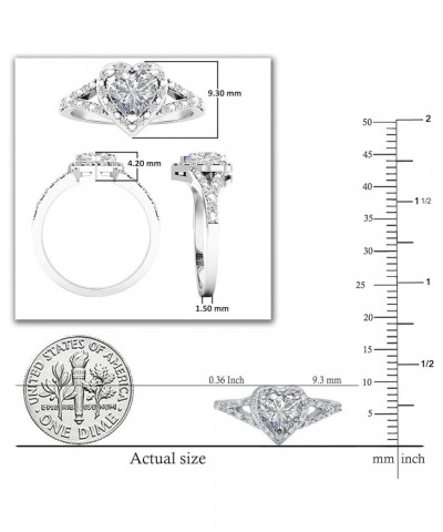 6mm Heart Lab Created Gemstone & White Diamond Engagement Ring in 925 Sterling Silver 4 925 Sterling Silver Lab-created White...