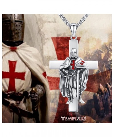 StoryEtain 925 Sterling Silver Patron Saint Medals Amulet Protection Pandent Necklace Cross Faith Jewelry for Men(2.5mm 22"+2...