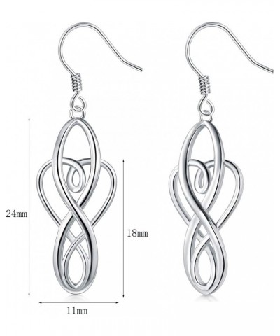 Solid 18K Gold Over 925 Sterling Silver Celtic Knot Dangle Earrings, Good Luck Irish Vintage Dangles for Women, Teardrop Earr...