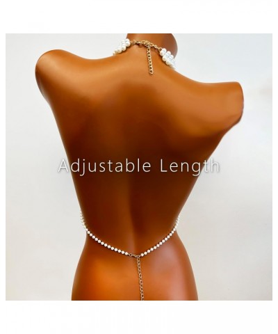 Pearl Body Chain - Adjustable Size Pearl Shoulder Chains Fashion Colorfast Pearl Body Chain Jewelry for Party, Artistic Photo...