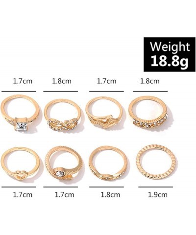 9-15PCS Knuckle Stacking Rings Set for Women Crystal Rhinestone Finger Statement Ring Sets Vintage Joint Knot Mid Rings for T...