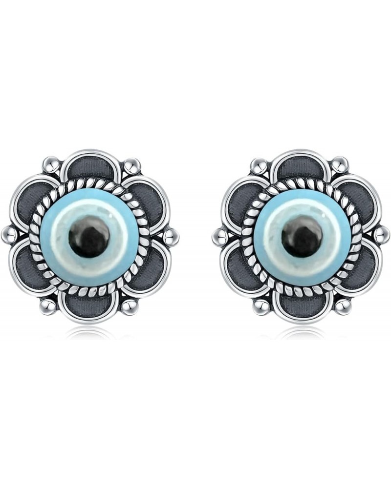 925 Sterling Silver Evil Eye Stud Earrings for Women Vintage Blue Third Eye Ear Stud Lucky Protection Jewelry Gifts for Teens...