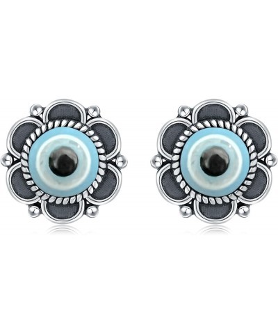 925 Sterling Silver Evil Eye Stud Earrings for Women Vintage Blue Third Eye Ear Stud Lucky Protection Jewelry Gifts for Teens...