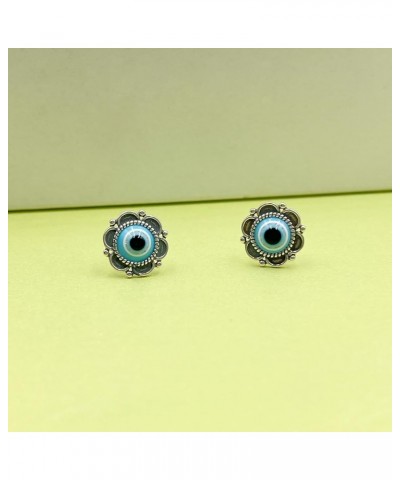 925 Sterling Silver Evil Eye Stud Earrings for Women Vintage Blue Third Eye Ear Stud Lucky Protection Jewelry Gifts for Teens...