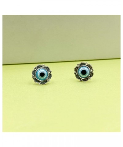 925 Sterling Silver Evil Eye Stud Earrings for Women Vintage Blue Third Eye Ear Stud Lucky Protection Jewelry Gifts for Teens...