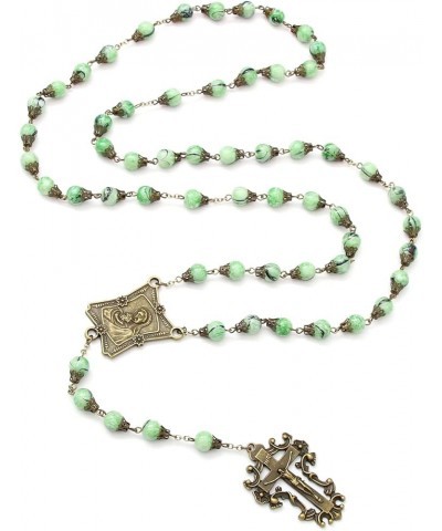 Rosary Beads Catholic for Women Gemstone Rosary Beads Necklace with Crucifix Cross Crystal Pearl Rosary Rosarios Catolicos Ca...