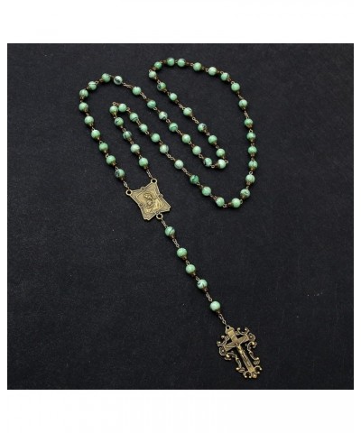 Rosary Beads Catholic for Women Gemstone Rosary Beads Necklace with Crucifix Cross Crystal Pearl Rosary Rosarios Catolicos Ca...