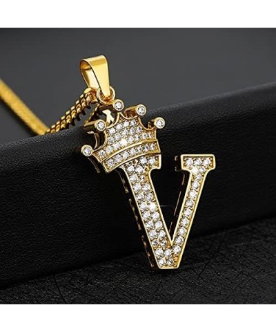 Cubic Zircon Crown Alphabet Necklace For Women Stainless Steel Gold Color A-Z Initial Letter Pendants Necklaces Wedding Jewer...