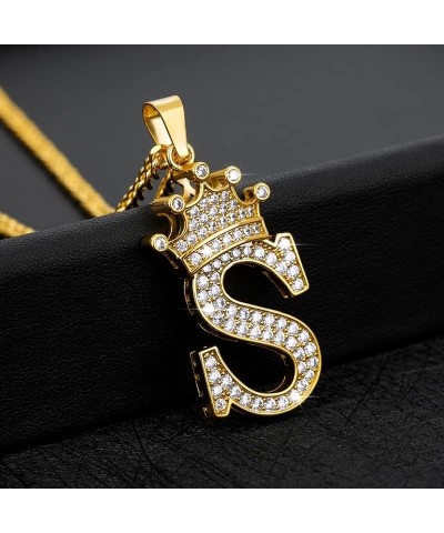 Cubic Zircon Crown Alphabet Necklace For Women Stainless Steel Gold Color A-Z Initial Letter Pendants Necklaces Wedding Jewer...