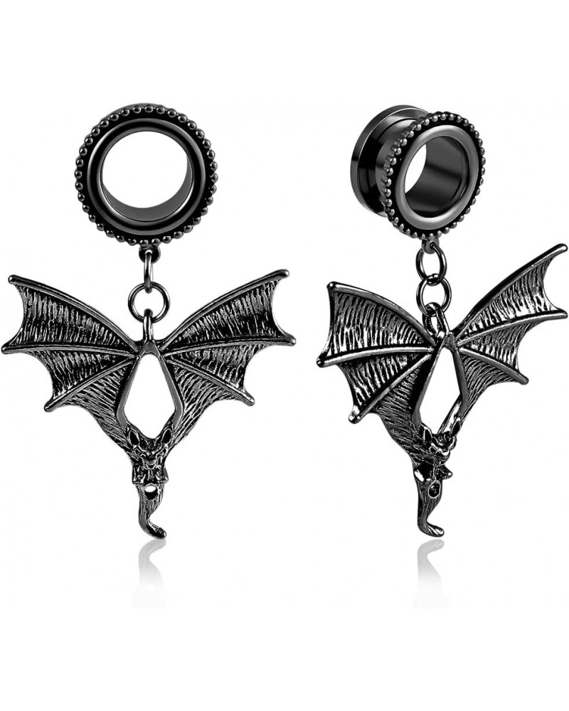 2 PCS Ear Gauges Bat Dangle Ear Plugs Hypoallergenic 316 Stainless Steel Ear Tunnels Stretcher Piercing Body Jewelry Pair Sel...