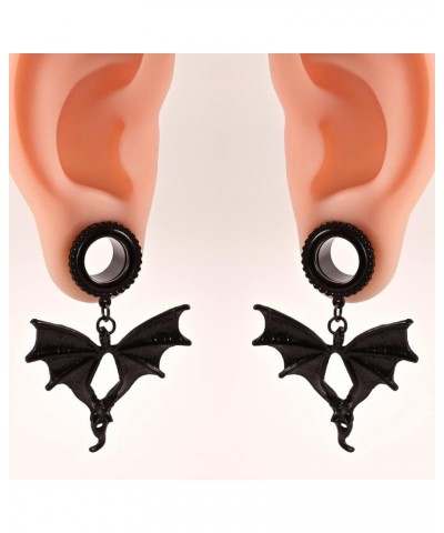 2 PCS Ear Gauges Bat Dangle Ear Plugs Hypoallergenic 316 Stainless Steel Ear Tunnels Stretcher Piercing Body Jewelry Pair Sel...