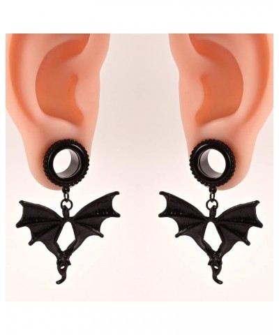 2 PCS Ear Gauges Bat Dangle Ear Plugs Hypoallergenic 316 Stainless Steel Ear Tunnels Stretcher Piercing Body Jewelry Pair Sel...