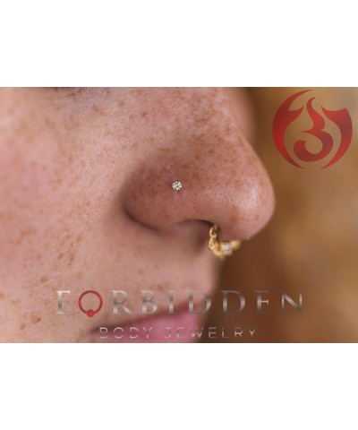 20g 6mm Surgical Steel L Shaped Nose Ring with 3mm CZ Crystal Silver Tone (2pcs) $7.64 Body Jewelry