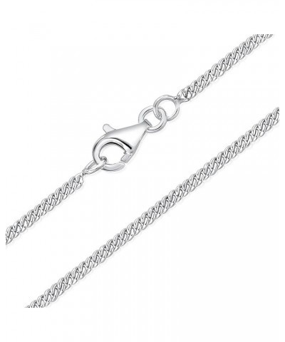 DTPsilver® 925 Sterling Silver Very/Thin Curb Chain/Necklace - Spring Ring or Lobster Clasp - Width: 1.2/1.5/2 mm - Length: 1...