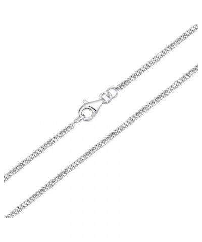 DTPsilver® 925 Sterling Silver Very/Thin Curb Chain/Necklace - Spring Ring or Lobster Clasp - Width: 1.2/1.5/2 mm - Length: 1...