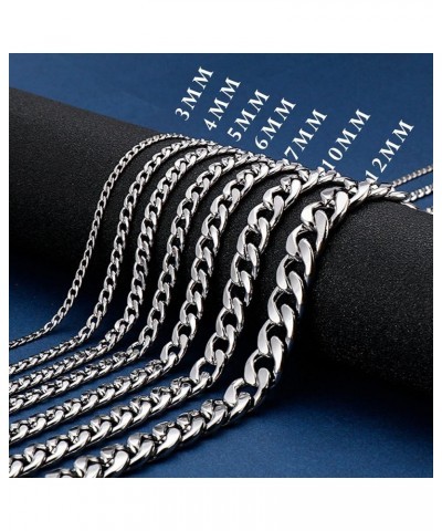 Cuban Chain Necklace 316L Stainless Steel Curb Link Chain for Women Men 3/4/5/6/7/10mm Width,18/20/22/24/26/28 inch Length 20...