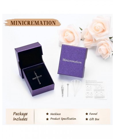 Rope Winding Cross Cremation Jewelry for Ashes Urn Cremation Pendant Necklace with Mini Keepsake Urn Memorial Ash Jewelry Bla...