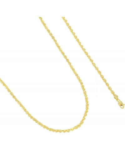 10k Yellow Gold 3mm Diamond Cut Rope Chain Lightweight Necklace, Mens Womens Jewelry 16" 18" 20" 22" 24" 26" 28" 30 24 $105.0...