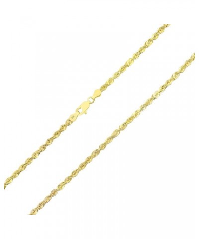 10k Yellow Gold 3mm Diamond Cut Rope Chain Lightweight Necklace, Mens Womens Jewelry 16" 18" 20" 22" 24" 26" 28" 30 24 $105.0...