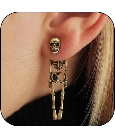 Halloween Skeleton Skull Earrings for Women Bling Rhinestone Crystal Gothic Skull Earring Halloween Theme Jewelry Gift Charm ...