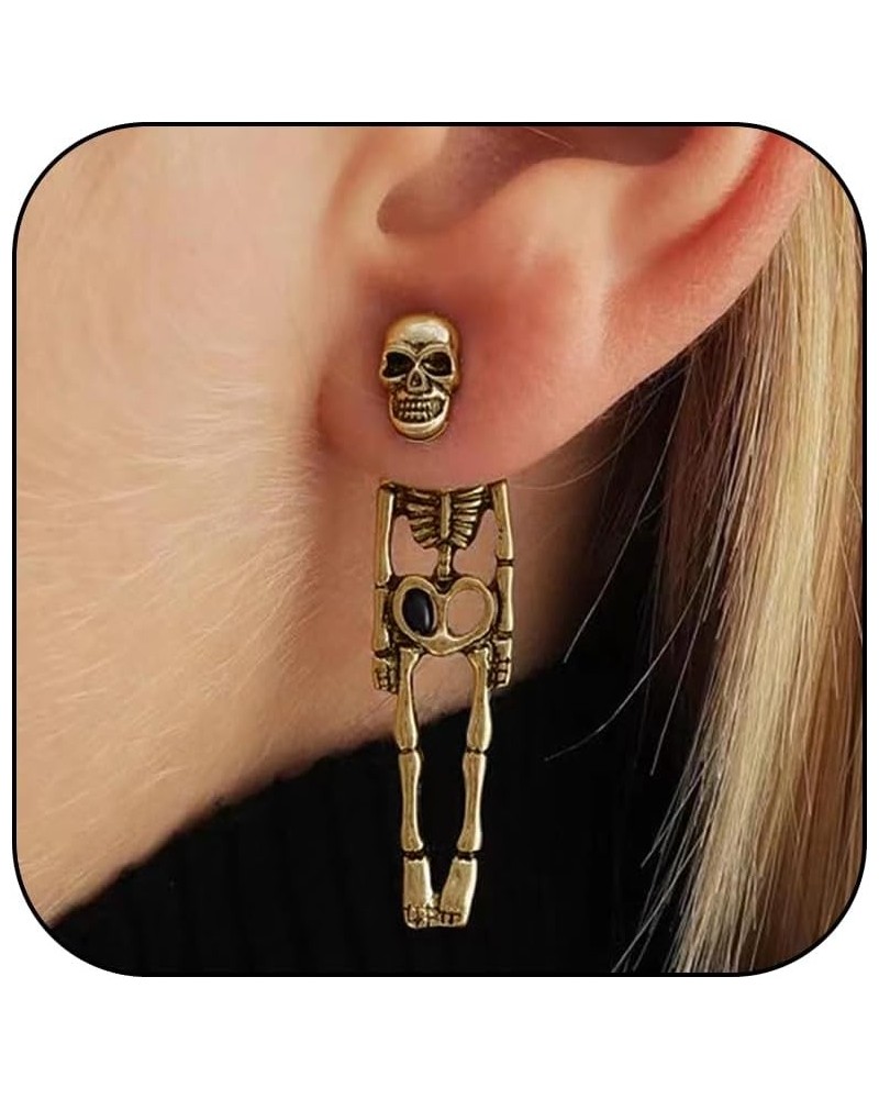 Halloween Skeleton Skull Earrings for Women Bling Rhinestone Crystal Gothic Skull Earring Halloween Theme Jewelry Gift Charm ...