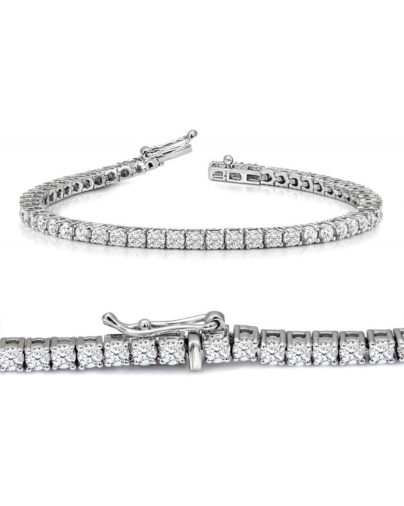 IGI/EGL Certified Lab Grown Diamond Tennis Bracelet | 1 Carat - 10 carat In 14K White, Yellow & Rose Gold 7 Inches Diamond Br...