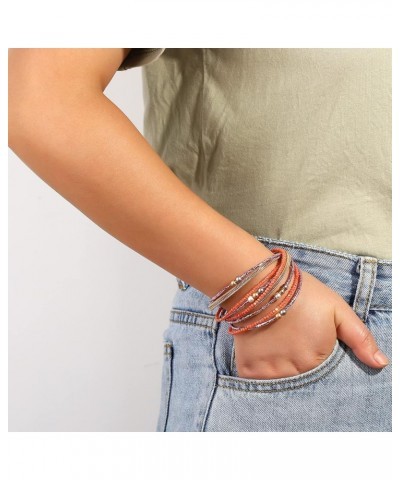 Leather Wrap Bracelets Women Boho Bracelets Stackable Jewelry Christmas Gifts for Her Style-11-3 $10.91 Bracelets