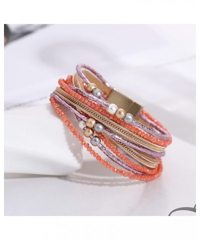 Leather Wrap Bracelets Women Boho Bracelets Stackable Jewelry Christmas Gifts for Her Style-11-3 $10.91 Bracelets