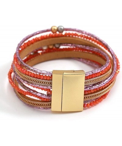 Leather Wrap Bracelets Women Boho Bracelets Stackable Jewelry Christmas Gifts for Her Style-11-3 $10.91 Bracelets