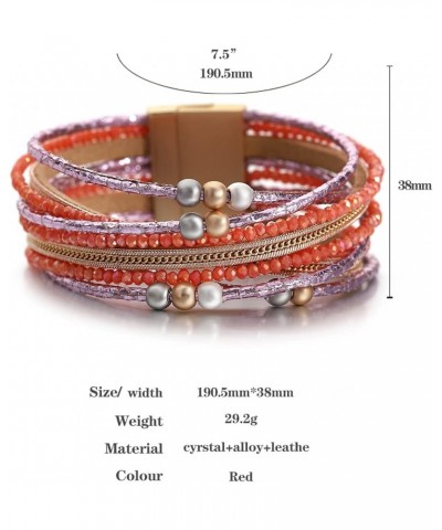 Leather Wrap Bracelets Women Boho Bracelets Stackable Jewelry Christmas Gifts for Her Style-11-3 $10.91 Bracelets