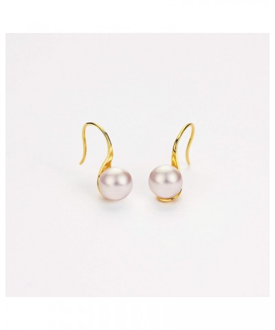 18K Gold Plated Akoya Pearl Earrings Dangle Drop 8.5-9mm Pearl 925 Sterling Silver Fine Jewelry for Women $78.30 Earrings