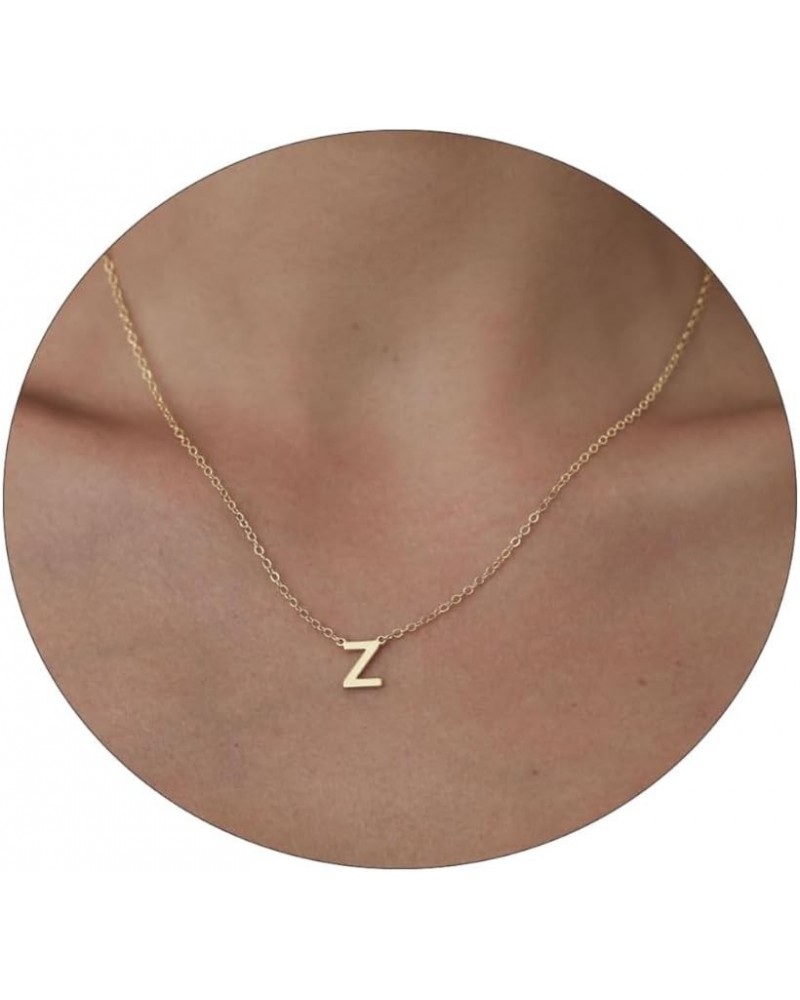 Initial Necklace for Women | Dainty Gold Letter Necklaces 14k Gold Plated Personalized Tiny Initial Pendant Necklace Cute Let...