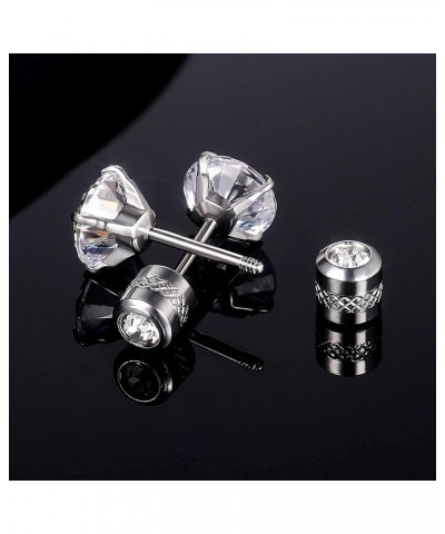 Moissanite Titanium Screw Back Earrings Hypoallergenic for Sensitive Ears 4mm $26.00 Body Jewelry