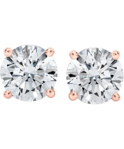 IGI Certified (0.10ct & up) Bright White Round Diamond stud 14K (Color-FGH, Clarity-I2) Rose Gold 0.75 carats $47.98 Earrings