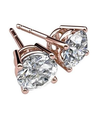 IGI Certified (0.10ct & up) Bright White Round Diamond stud 14K (Color-FGH, Clarity-I2) Rose Gold 0.75 carats $47.98 Earrings