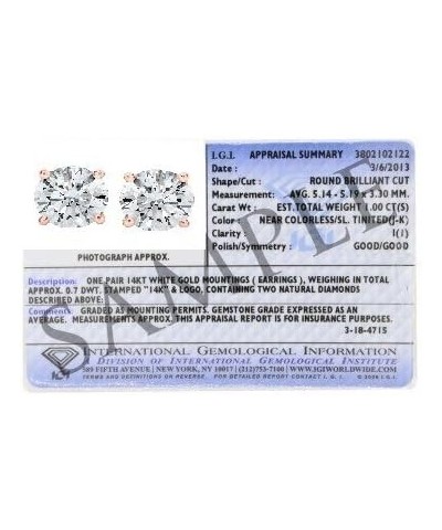 IGI Certified (0.10ct & up) Bright White Round Diamond stud 14K (Color-FGH, Clarity-I2) Rose Gold 0.75 carats $47.98 Earrings