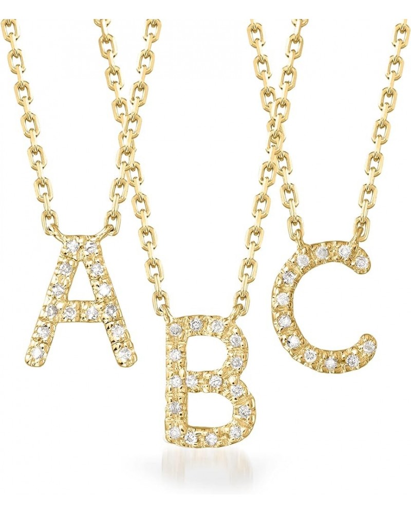 Diamond-Accented Initial Necklace in 18kt Gold Over Sterling 16-inch (R) $38.54 Necklaces