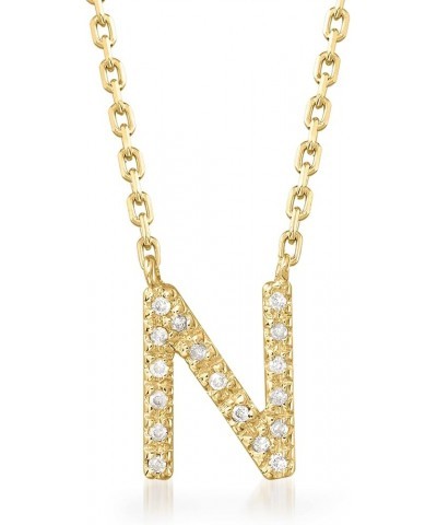 Diamond-Accented Initial Necklace in 18kt Gold Over Sterling 16-inch (R) $38.54 Necklaces