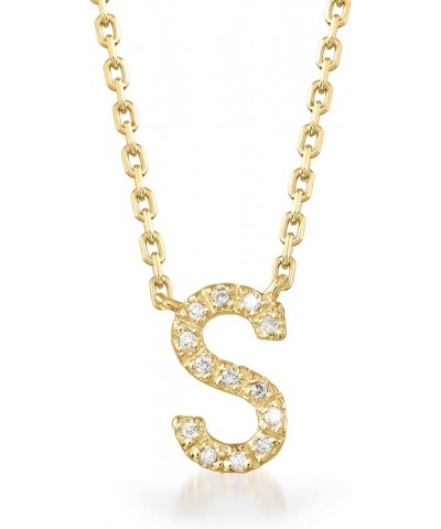 Diamond-Accented Initial Necklace in 18kt Gold Over Sterling 16-inch (R) $38.54 Necklaces