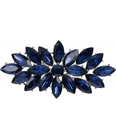 Elegant Wedding Corsage Jewelry Marquise Crystal Booming Flower Brooch Pin for Women Navy Blue Silver-Tone 1.3 Inches $12.09 ...