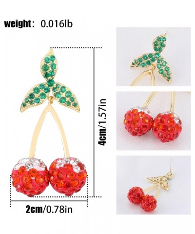 Red Cherry Earrings Cute Cherry Fruit Disco Ball Earrings for Women Lovely Cherry Disco Jewelry Fun Funky Kawaii Fruit Earrin...