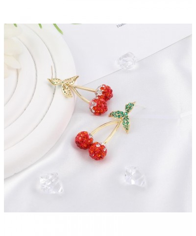 Red Cherry Earrings Cute Cherry Fruit Disco Ball Earrings for Women Lovely Cherry Disco Jewelry Fun Funky Kawaii Fruit Earrin...