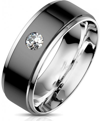 His and Hers 3 Piece Trio Sterling Silver Black Wedding Band Engagement Ring Set 10/10 Her 10 - His 11 $30.55 Sets