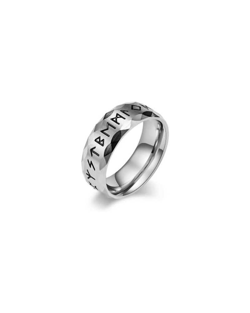 Viking Norse Rings Titanium stainless steel Ring Nordic Runic Symbols Jewerly Gift for Women Men Adult Size 7-12 Sliver $5.66...