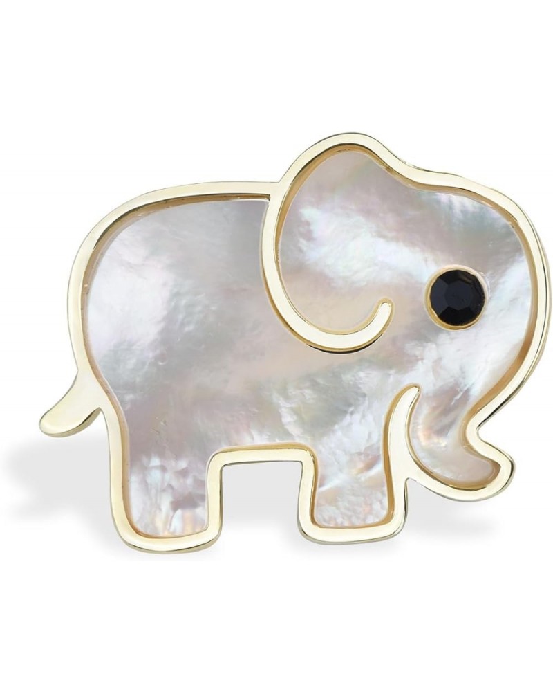 Cute Mother and Baby Elephants Brooch Pins Crystal Rhinestone Animal Kingdom Breastpin Broach Shell Elephant $12.09 Brooches ...