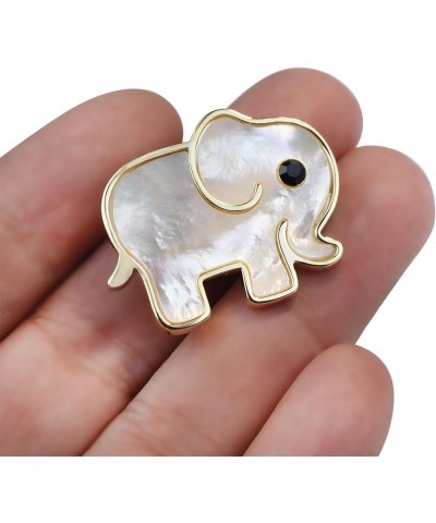 Cute Mother and Baby Elephants Brooch Pins Crystal Rhinestone Animal Kingdom Breastpin Broach Shell Elephant $12.09 Brooches ...