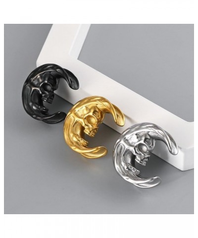 2PCS Dark Skull Saddle Plugs Tunnels Hypoallergenic 316 Stainless Steel Ear Gauges 8mm-25mm (0G-1") Cool Body Piercing Jewelr...