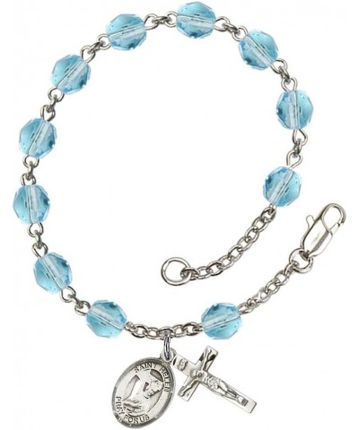 March Birth Month Bead Rosary Bracelet with Patron Saint Petite Charm, 7 1/2 Inch Saint Helen $49.29 Bracelets