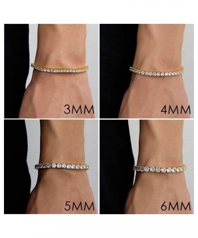 Tennis Bracelet Iced Out Diamond Bracelet Prong-Setting 5A Cubic Zirconia Bracelet for Men Women 3mm 4mm 5mm 6mm, 6.5/7/8/9 I...