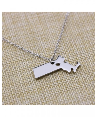 State Necklace Pendant Country Map Pendant Charm Jewelry Gift for Women Teens Massachusetts $6.78 Necklaces